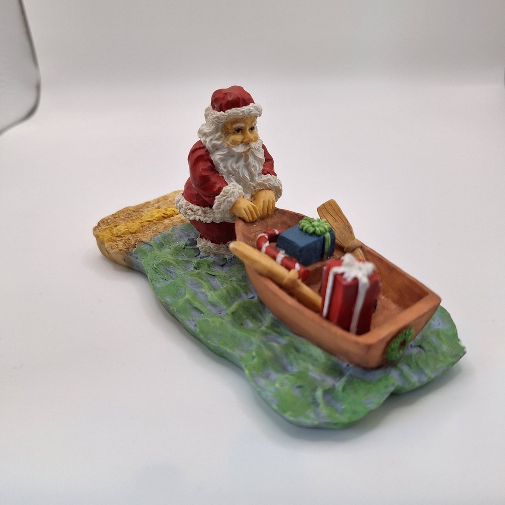 Vintage Cape Shore Santa With‎ Boat of Presents Launching Into Ocean Figurine